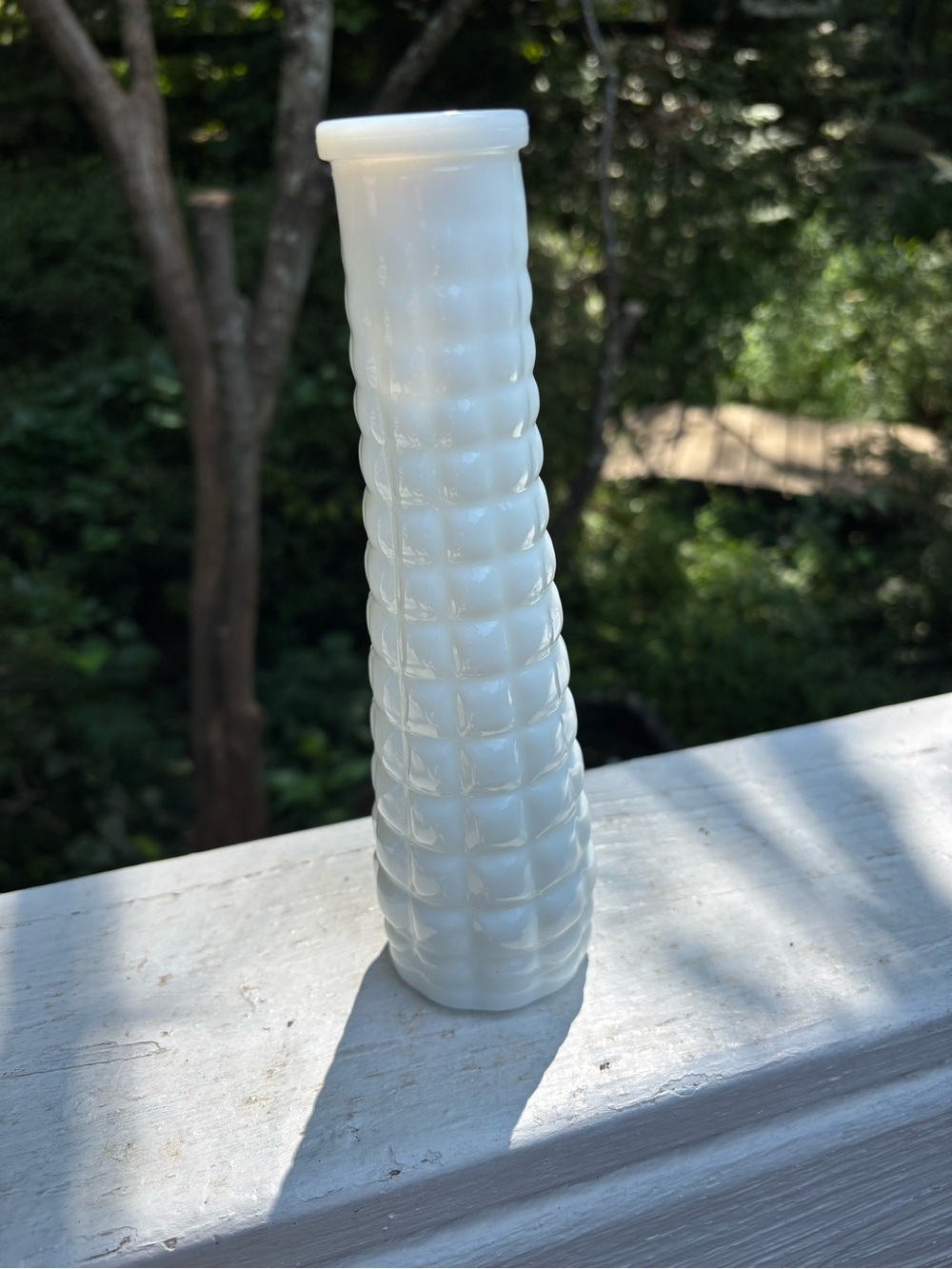 E.O. Brody Milk Glass Textured Bud Vase
